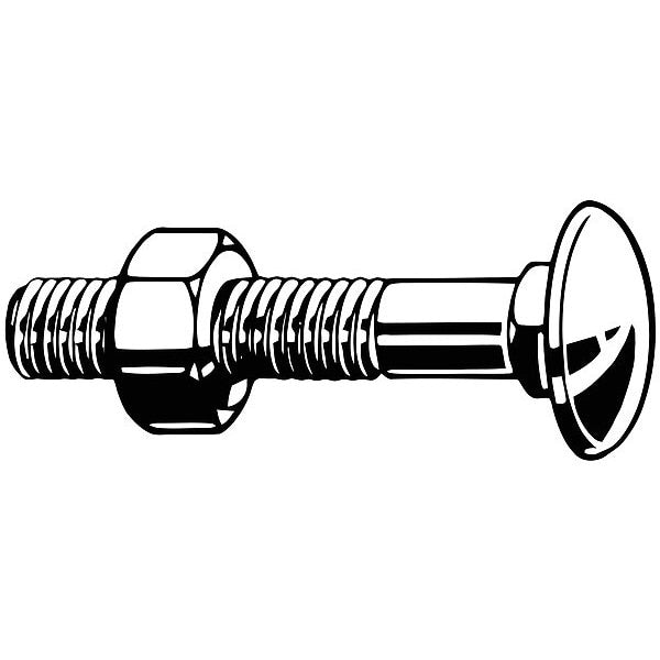 Carriage Bolt, Class 4.6, M5-0.80, PK100