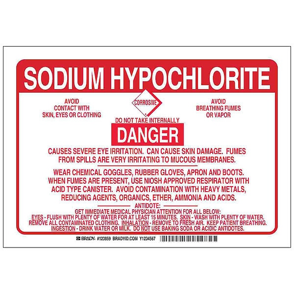 Chemical Sign, 10 in Height, 14 in Width, Rectangle
