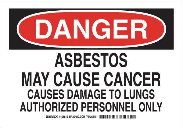 Danger Sign, 7 in H, 10 in W, Polyester, Rectangle, English, 125810