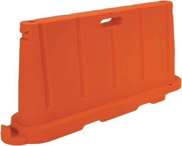 Stackable Poly Barricade, Orange, Virgin Polyethylene with UV Stabilizer, 36 H, 76.5 L, 16 W, Orange