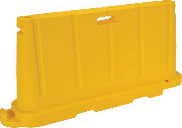 Stackable Poly Barricade, Yellow, Virgin Polyethylene with UV Stabilizer, 36 H, 76.5 L, 16 W, Yellow