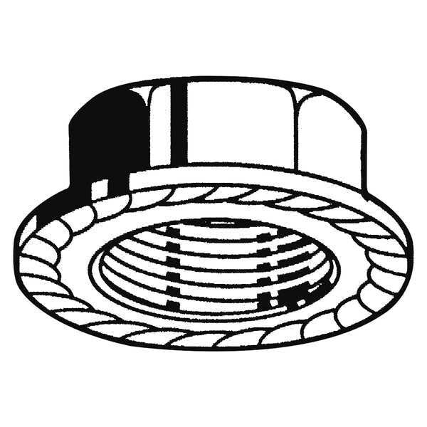 Serrated Lock Nut, M12-1.75, Steel, Class 8, Zinc Plated, 12 mm Ht, 100 PK
