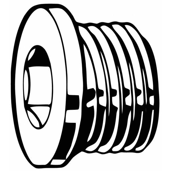 Socket Spoke Screw Plug, 12 mm Dia, Steel Plain, 50 PK