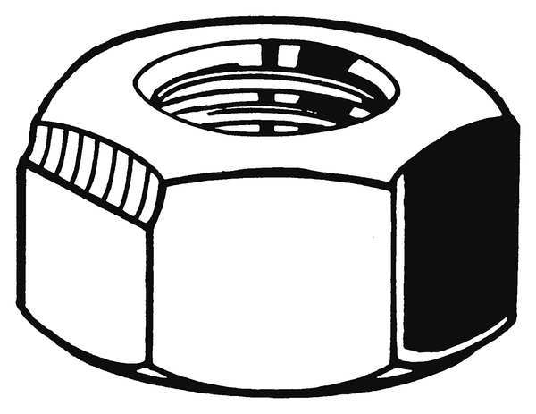 Top Lock Distorted Thread Lock Nut, M10-1.25, Steel, Class 8, Zinc Plated, 10 mm Ht, 100 PK