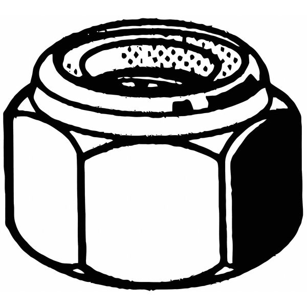 Nylon Insert Lock Nut, M42-4.50, Steel, Class 5, Zinc Plated, 42 mm Ht, 14 PK