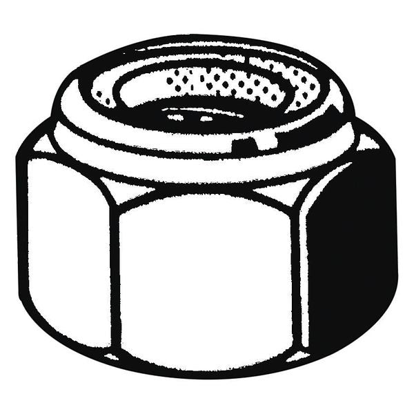 Nylon Insert Lock Nut, M16-2.00, Steel, Class 8, Zinc Plated, 18 mm Ht, 50 PK