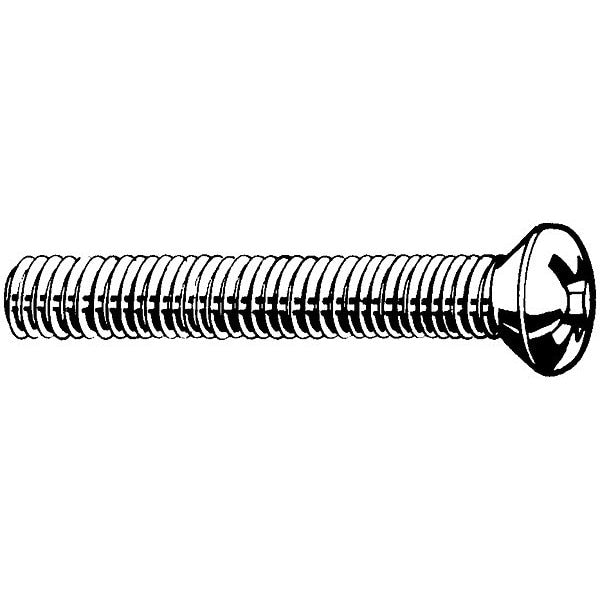 M8-1.25 x 30 mm Phillips Oval Machine Screw, Zinc Plated Steel, 100 PK