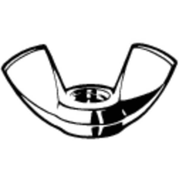 Wing Nut, M6-1.00, 18-8 Stainless Steel, Plain, 12.90 mm Ht, 26-51/64 mm Max Wing Span, 50 PK