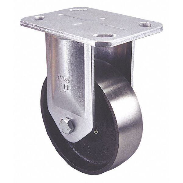 Plate Caster, Rigid, Rubber, 6