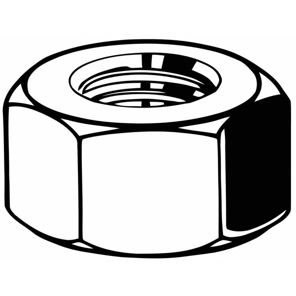 Hex Nut, M20-2.50, Steel, Class 10, Zinc Yellow, 16 mm Ht, 10 PK