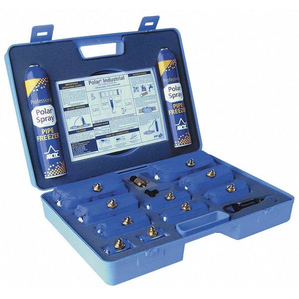 Pipe Freeze Kit, 3/8 to 2-3/8 Cap, 15 Pc