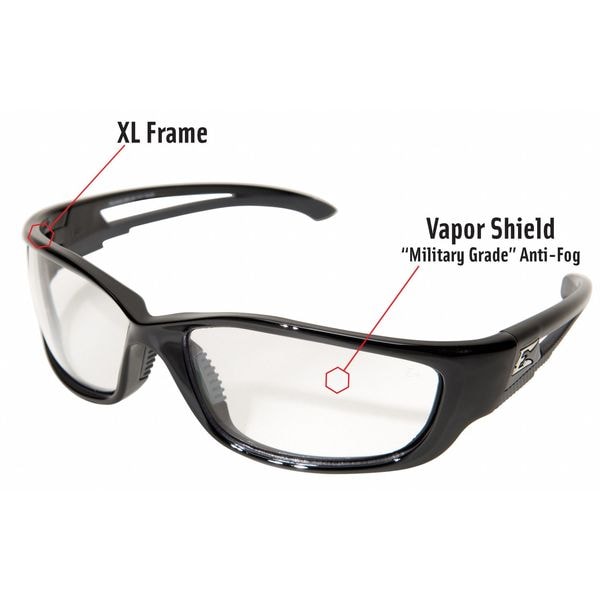 Safety Glasses, Wraparound Clear Polycarbonate Lens, Anti-Fog, Scratch-Resistant