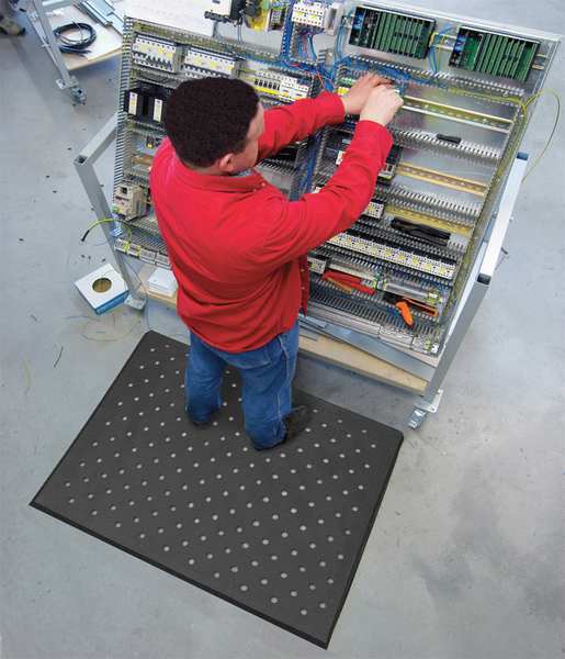 Mini-Diamond Studded Top Antifatigue Mat 24 In W x 3 Ft L, 5/8 In