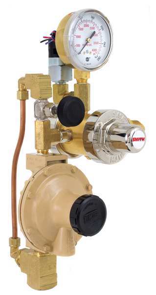 Gas Regulator, Three Stage, CGA-580, 0.40 to 0.60 psi, Use With: Nitrogen