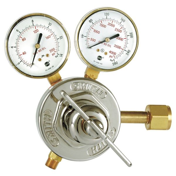Gas Regulator, Single Stage, CGA-540, 0 to 275 psi, Use With: Oxygen
