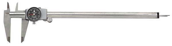 Dial Caliper, Range 12 In, Jaw 2.5 In