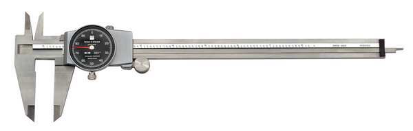 Dial Caliper, Range 0 to 8In, Jaw 1.9In