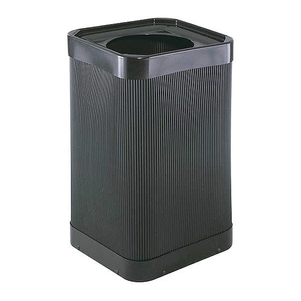 38 gal Square Trash Can, Black, 18