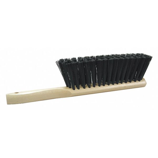 2-1/2 in W Counter Duster, 3 in L Handle, 8 in L Brush, Black, Plastic, 11 in L Overall