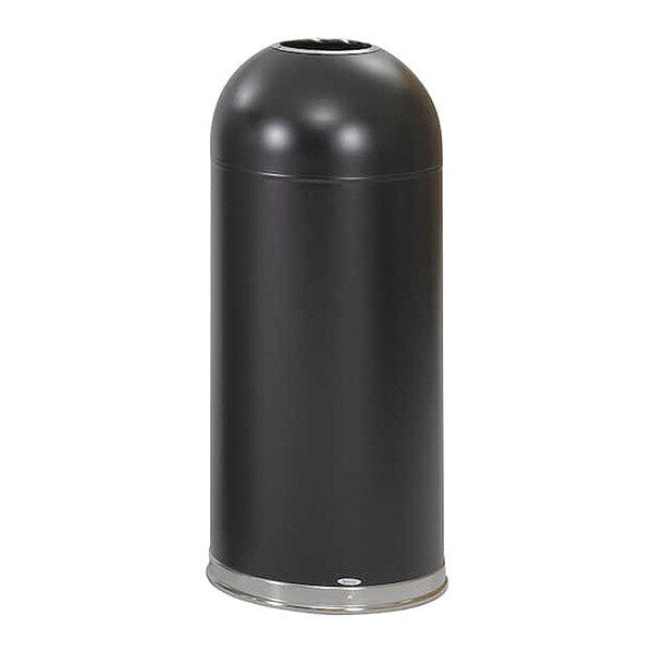 15 gal Round Trash Can, Black, 15