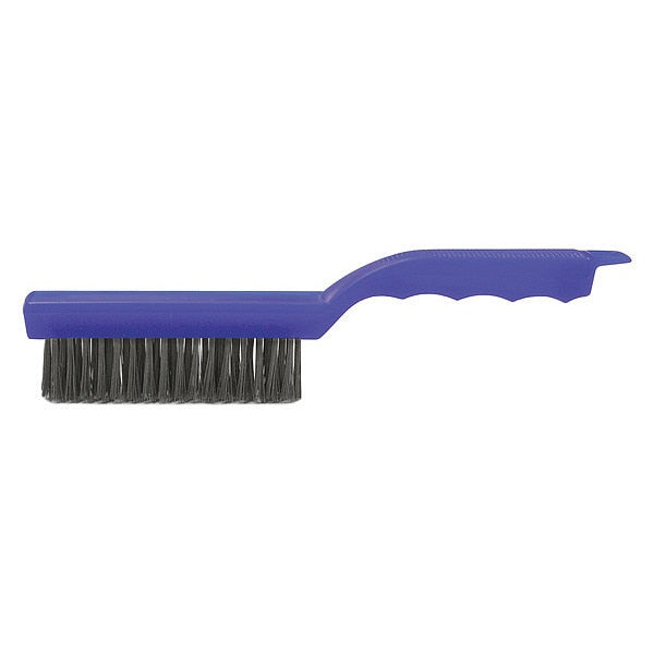 Hand Wire Scratch Brush .012 Steel Wire Fill 4x16 Rows Plastic Handle