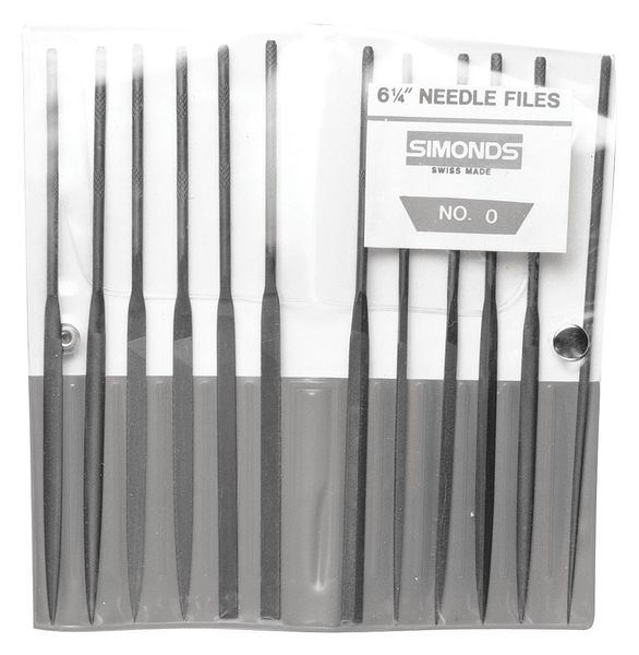 Needle File Set, 4in.L, Swiss, Natural