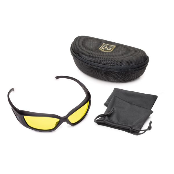 Ballistic Safety Glasses, Wraparound Yellow Polycarbonate Lens, Anti-Fog, Scratch-Resistant