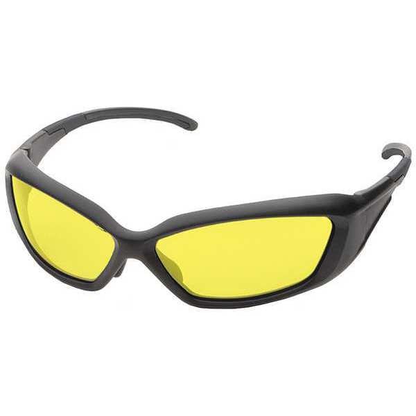 Ballistic Safety Glasses, Wraparound Yellow Polycarbonate Lens, Anti-Fog, Scratch-Resistant