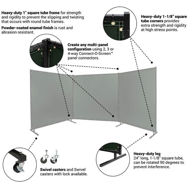 Welding Curtain, 8 ft. W x 6 ft. H, 150Deg