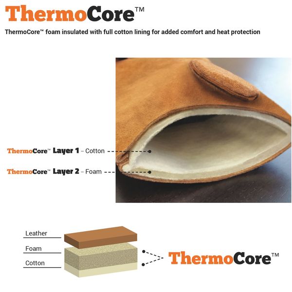 MIG Welding Gloves, Cowhide Palm, L, PR
