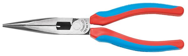 7 13/16 in XLT Long Nose Plier, Side Cutter Plastisol And Code Blue Grips Handle