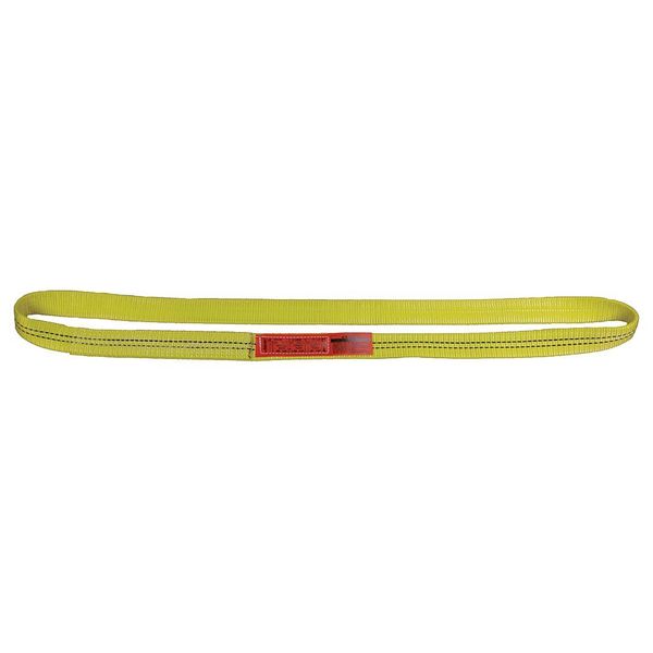 Web Sling, Endless, 4 ft L, 2 in W, Nylon, Yellow