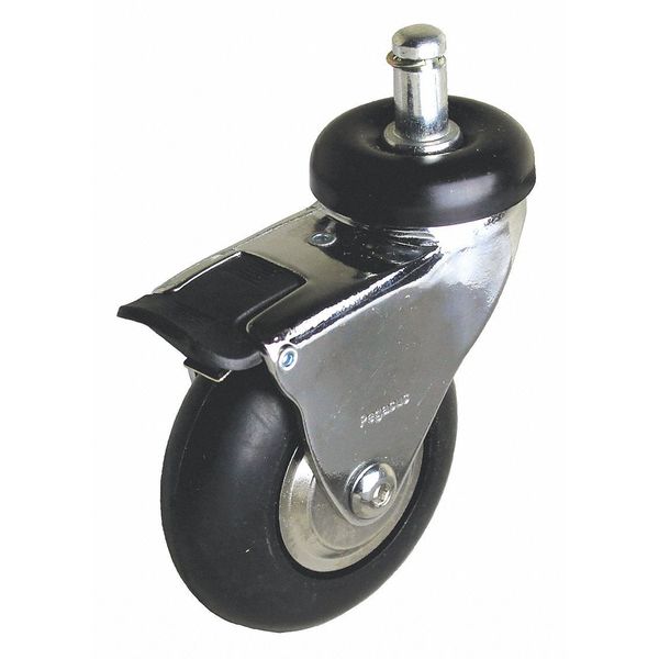 Swivel Stem Caster w/Total Lock, Neoprene, 125 lb