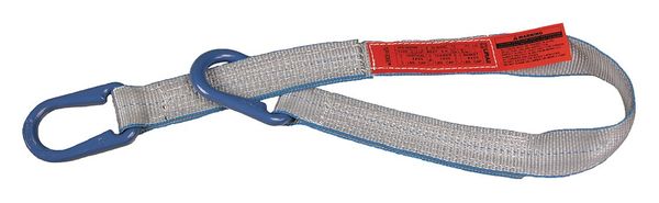 Web Sling, Universal Link, 20 ft L, 4 in W, Tuff-Edge Polyester, Silver