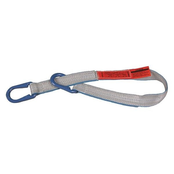 Web Sling, Universal Link, 20 ft L, 2 in W, Tuff-Edge Polyester, Silver