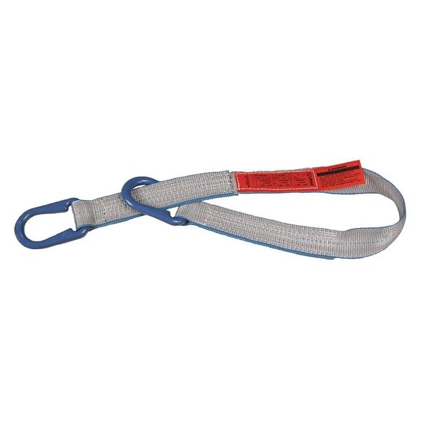 Web Sling, Universal Link, 18 ft L, 3 in W, Tuff-Edge Polyester, Silver