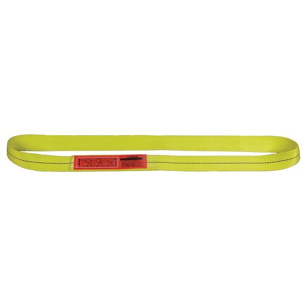 Web Sling, Endless, 6 ft L, 2 in W, Nylon, Yellow