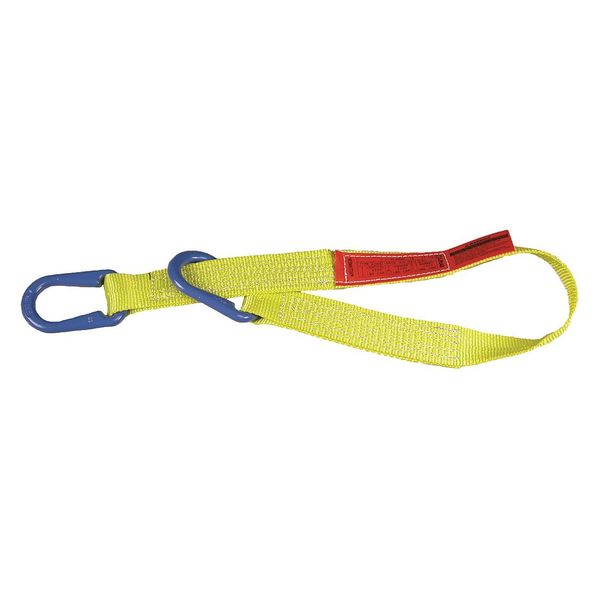 Web Sling, Universal Link, 8 ft L, 2 in W, Nylon, Yellow