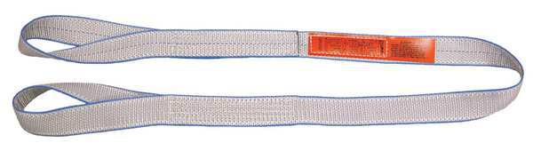 Web Sling, Twisted Eye and Eye, 17 ft L, 1 in W, Tuff-Edge Polyester, Silver