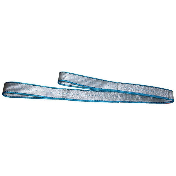 Web Sling, Flat Eye and Eye, 8 ft L, 4 in W, Tuff-Edge Polyester, Silver