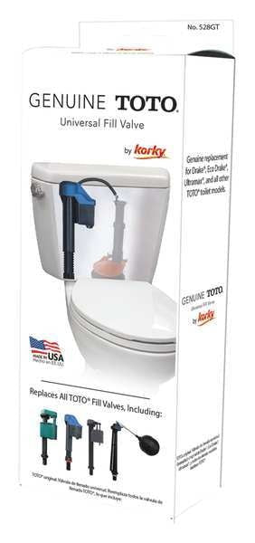 Fill Valve, For Use with Toto, Plastic, Blk