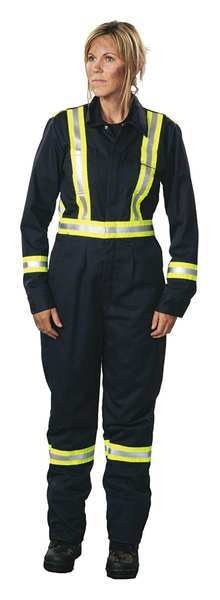 Coverall, Royal Blue, L, 33in., Hemmed