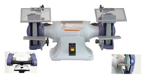 Bench Grinder, 6 in Max. Wheel Dia, 36/60 Grinding Wheel Grit