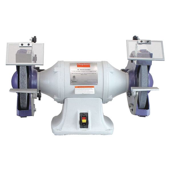 Bench Grinder, 10 in Max. Wheel Dia, 36/120 Grinding Wheel Grit