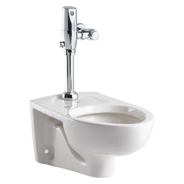 Flush Valve Toilet, 1.28 gpf, Flushometer, Wall Mount, Elongated, White