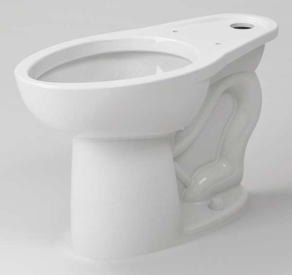 Flush Valve Toilet, 1.1 gpf, Flushometer, Floor Mount, Elongated, White