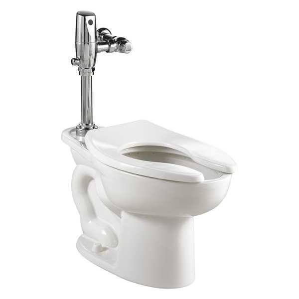 Flush Valve Toilet, 1.28 gpf, Flushometer, Floor Mount, Elongated, White