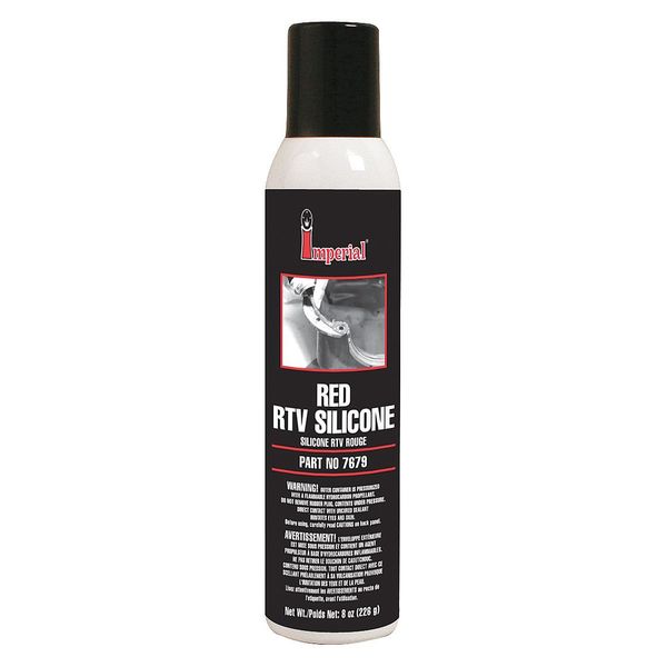 High Temp. RTV Silicone Sealant, 8 oz, Red, Temp Range -75 to 550 Degrees F