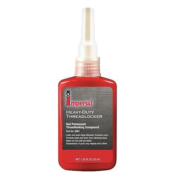 Threadlocker, Red, High Strength, Liquid, 35 mL Bottle, Pack 4