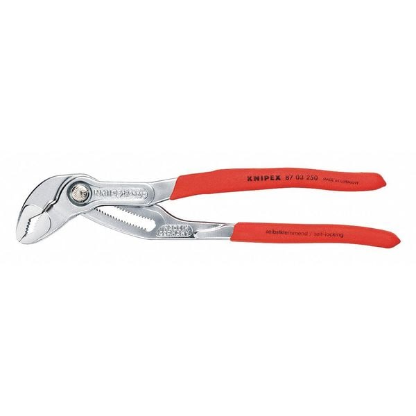 10 in V-Jaw Tongue and Groove Plier Serrated, Plastic Grip